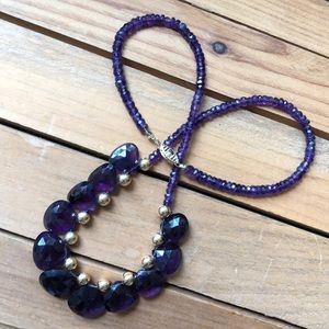14K & Genuine Amethyst - Handmade 18” Necklace.